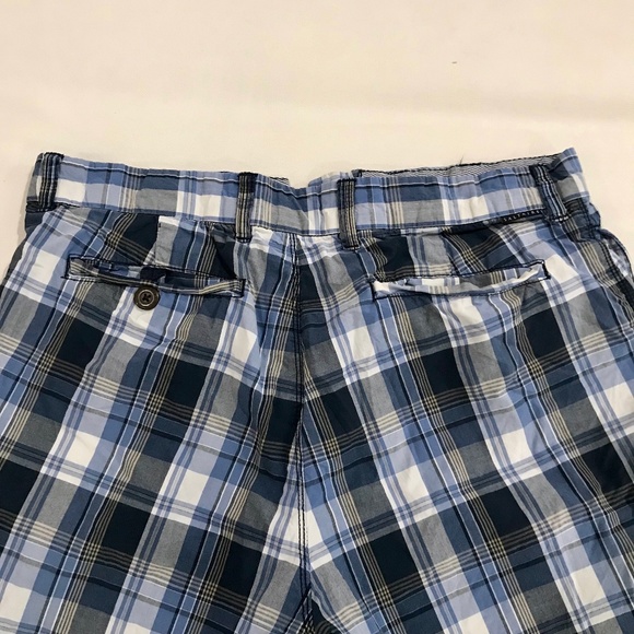 Blue/Gray Plaid Shorts - Picture 5 of 5